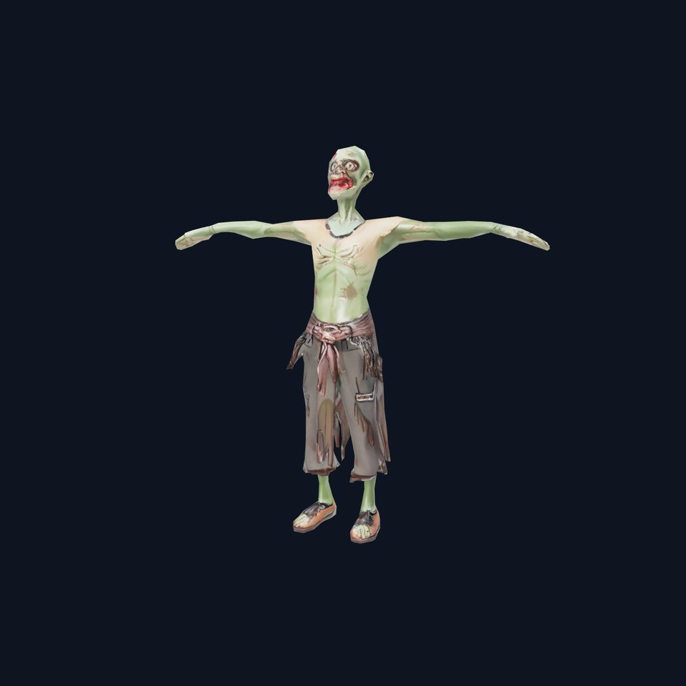 Ghostly Green Zombie model pack